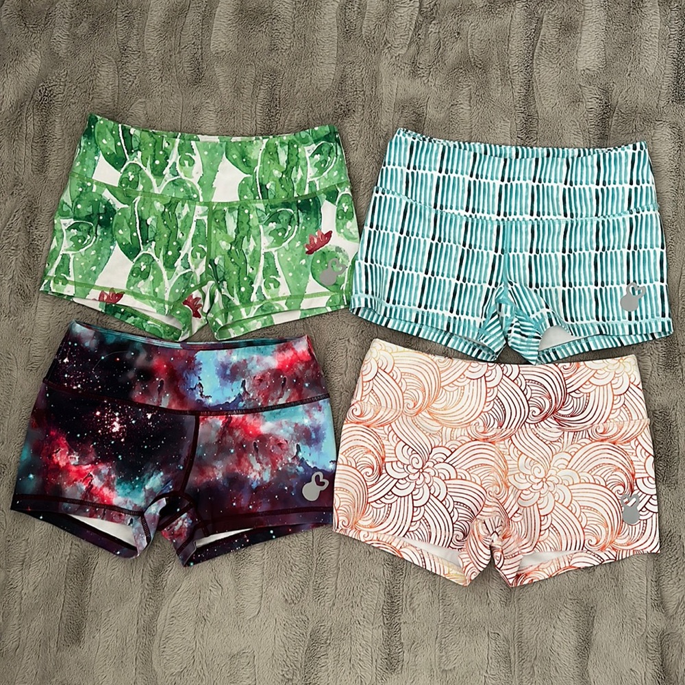 Set of 4 - Belle and Bell Printed Booty Shorts